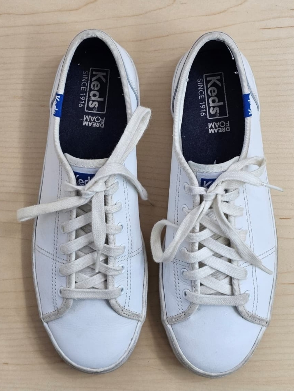 Keds Women's Kickstart White Leather Sneakers Tennis Shoes, Sz 7